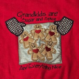 Vintage Ginger Bread GRANDKIDS ARE SUGAR & SPICE Pull Over Crew Neck Sweater Top